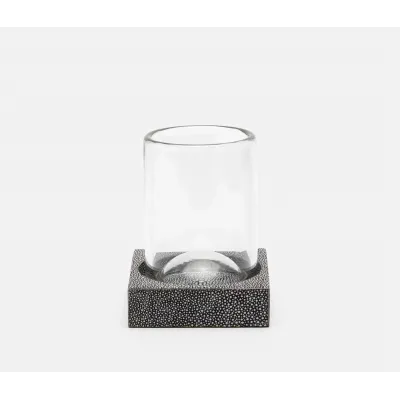 Manchester Cool Gray Tumbler Set Square Straight Realistic Faux Shagreen