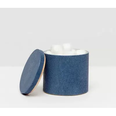 Manchester Navy Bath Canister Large: 4"D x 4.5"H