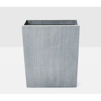 Maranello Steel Blue/White Wastebasket Rectangular: 10"L x 8"W x 11"H