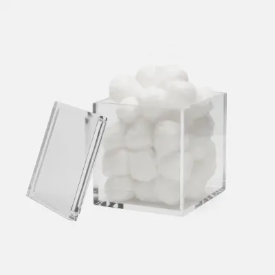 Monette Clear Bath Canister 4"L x 4"W x 4.5"H