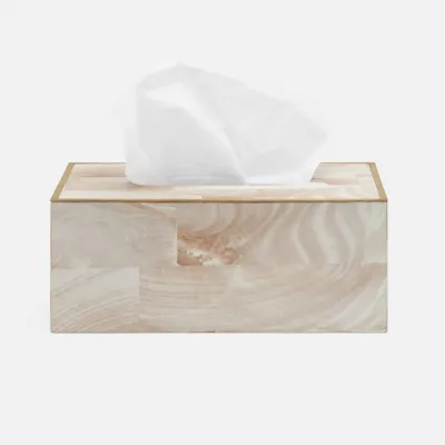 Palermo Ii Natural/Brass Tissue Box Rectangular: 10"L x 5.5"W x 4"H