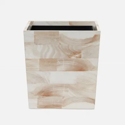 Palermo Ii Natural Wastebasket Rectangular: 10"L x 8"W x 11"H