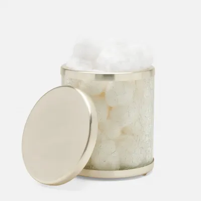 Pomaria Brushed Silver Bath Canister Large: 4.5"D x 4.5"H