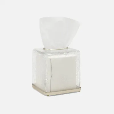 Pomaria Brushed Silver Tissue Box 5.5"L x 5.5"W x 6"H