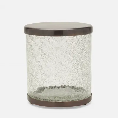 Pomaria Dark Bronze Bath Canister Large: 4.5"D x 4.5"H