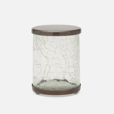 Pomaria Dark Bronze Bath Canister Small: 3.5"D x 4.5"H