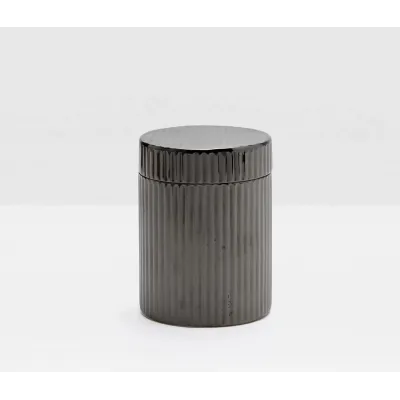 Redon Black Nickel Canister Small Round Ribbed Metal