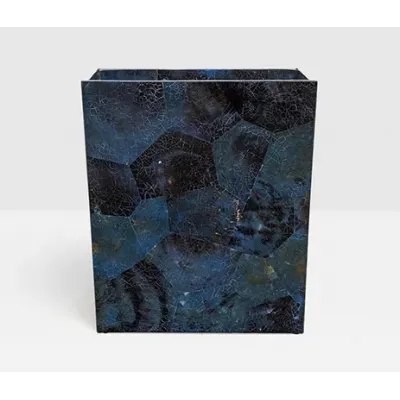 Santorini Dark Blue Pen Wastebasket Rectangular: 10"L x 8"W x 11"H