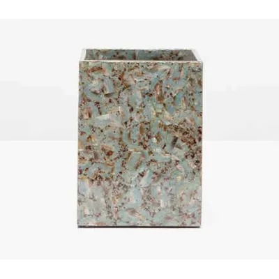 Sitges Blue Wastebasket Square: 8"L x 8"W x 11"H