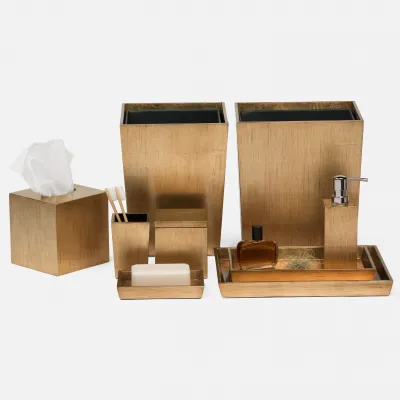 Tanlay Antiqued Gold Bath Canister 4"L x 4"W x 4.5"H