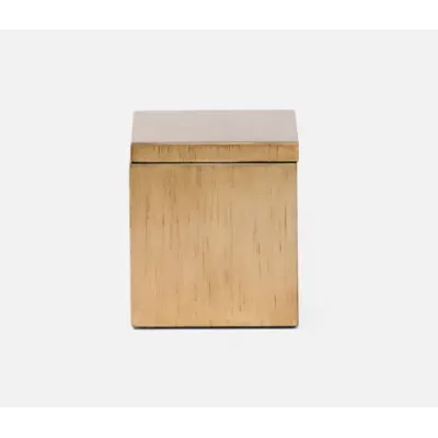 Tanlay Antiqued Gold Bath Canister 4"L x 4"W x 4.5"H