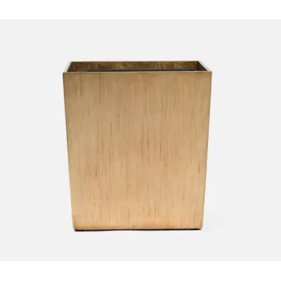 Tanlay Antiqued Gold Wastebasket Rectangular: 10"L x 8"W x 11"H