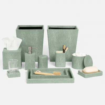 Tenby Sage Faux Shagreen Bath Accessories