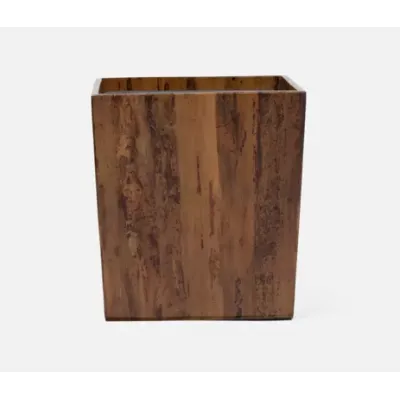 Varadero Dark Stain Wastebasket Rectangular: 12"L x 10"W x 13"H