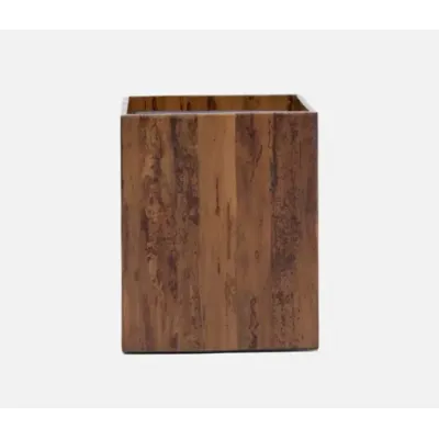 Varadero Dark Stain Wastebasket Square: 10.5"L x 10.5"W x 12.5"H
