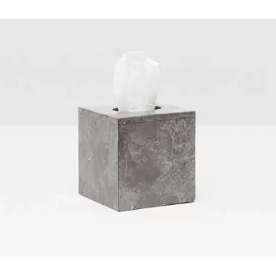 Veneto Gray Polished Tissue Box Square Straight Marble