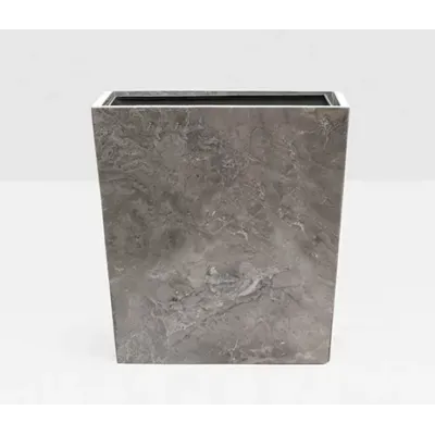 Veneto Gray Polished Wastebasket Rectangular Tapered Marble