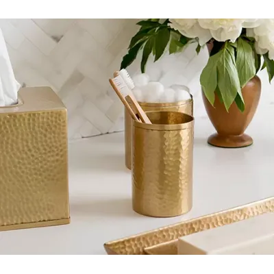 Verum Antique Brass Hammered Metal Bath Accessories