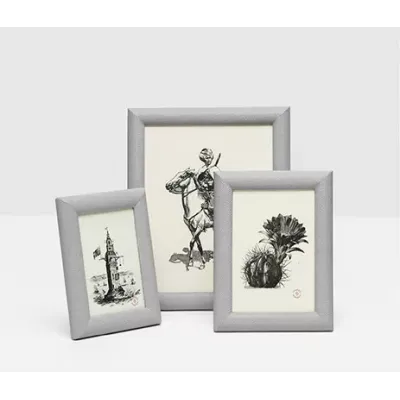 Oxford Ash Gray Realistic Faux Shagreen Picture Frames