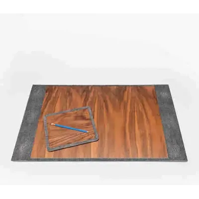Hyde Brown Desk Blotter Set Desk Blotter: 30"L x 18"W, Rectangular Mouse Pad: 9"L x 8"W