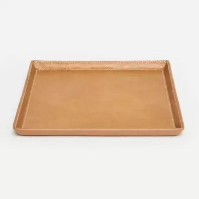 Marcel Aged Camel Desk Tray Large: 9"L x 9"W x 1"H Pack of 2