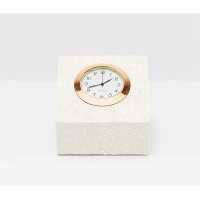 Marle Snow Square Clock Realistic Faux Shagreen
