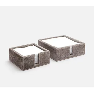 Browmley Gray Luncheon Napkin Tray Hair-On-Hide, Pack of 2