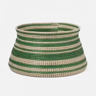 Arley Green/Natural Basket 16"D x 10"H Seagrass