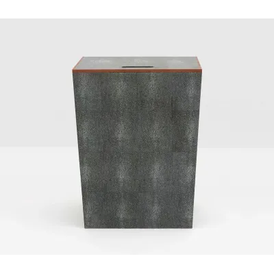 Northwich Cool Gray Hamper Rectangular Realistic Faux Shagreen