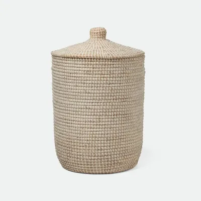 Roslyn Whitewashed Hamper Seagrass