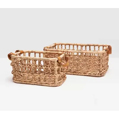 Somerset Natural Woven Nesting Baskets Water Hyacinth, Set Of 2