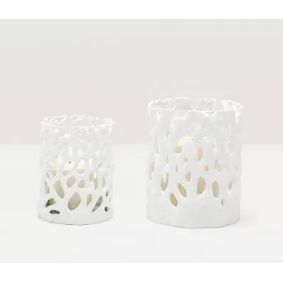 Perth White Coral Hurricane Large Porcelain