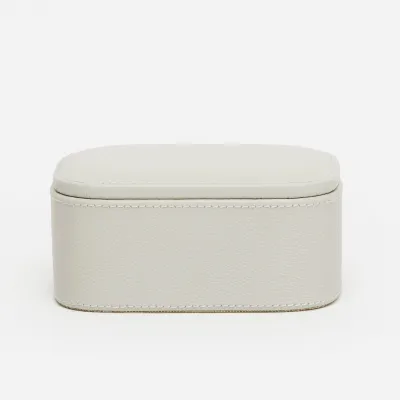 Dozza Light Gray Accent Box Small Full-Grain Leather Pack/2