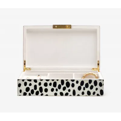 Malmo Dalmation Print Jewelry Box Large Hair-On Hide