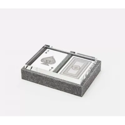 Middelburg Cool Gray Box Set With Two Decks Of Cards Realistic Faux Shagreen