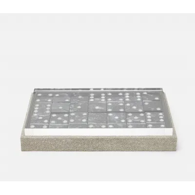 Treviso Sand Realistic Faux Shagreen Domino Box Set