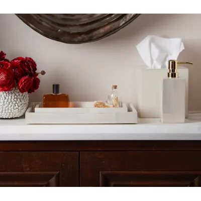 Arles White Faux Horn Bath Accessories