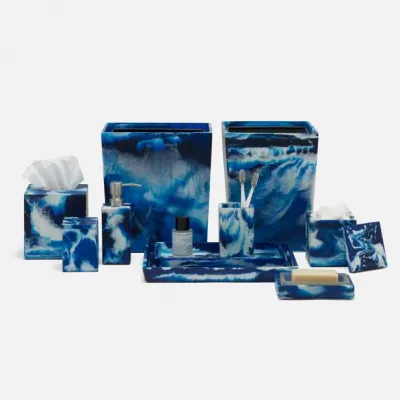 Bahia Blue Canister Square Straight Large Swirled Resin