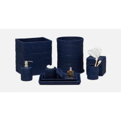 Dalton Navy Tissue Box Square Straight Rattan