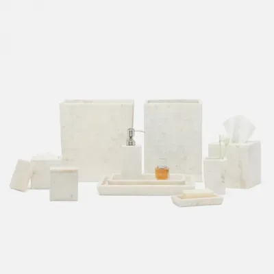 Kuna White Canister Square Straight Large Marble