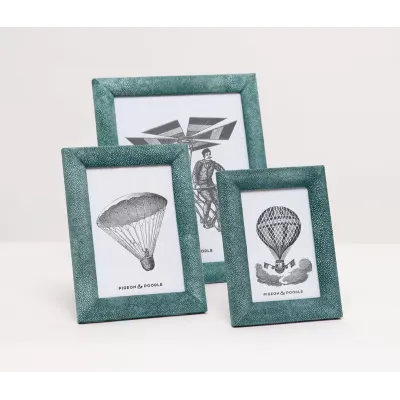 Oxford Turquoise Realistic Faux Shagreen Picture Frames