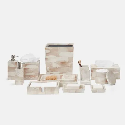 Palermo Ii Tissue Box Square Straight Faux Clamstone