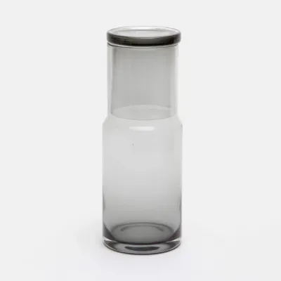 Faro Cylinder Carafe Light Gray Hand Blown Glass