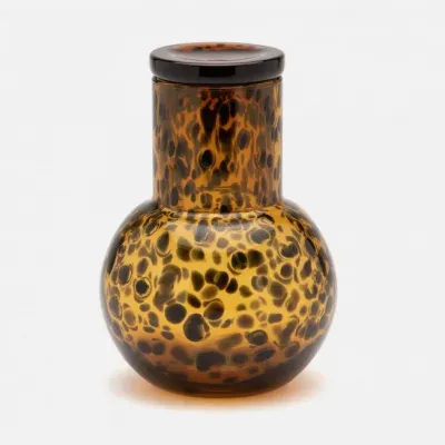 Lausanne Round Carafe Tortoise Shell Hand Blown Glass