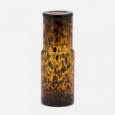 Faro Cylinder Carafe Tortoise Shell Hand Blown Glass