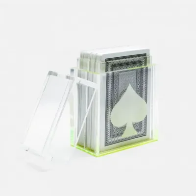 Soma Clear/Chartreuse Card Box 3"L x 3"W x 4.5"H