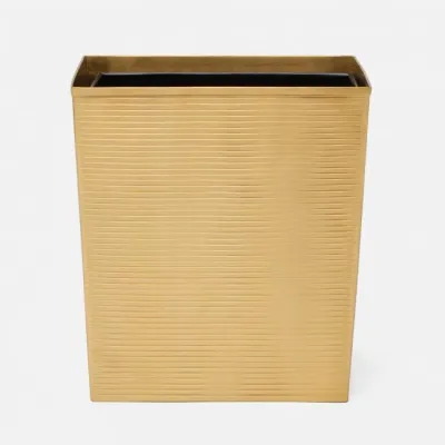 Adelaide Matte Gold Wastebasket Rectangular: 10"L x 8"W x 11"H