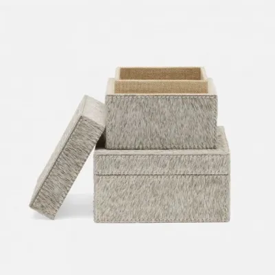 Hyde Gray Canister 4"L x 4"W x 2.5"H, 5"L x 5"W x 3"H Set of 2