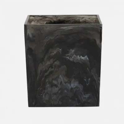 Abiko Obsidian Wastebasket Rectangular: 10"L x 8"W x 11"H