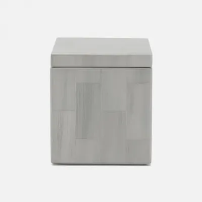 Arles Light Gray Bath Canister 4.5"L x 4.5"W x 4.5"H